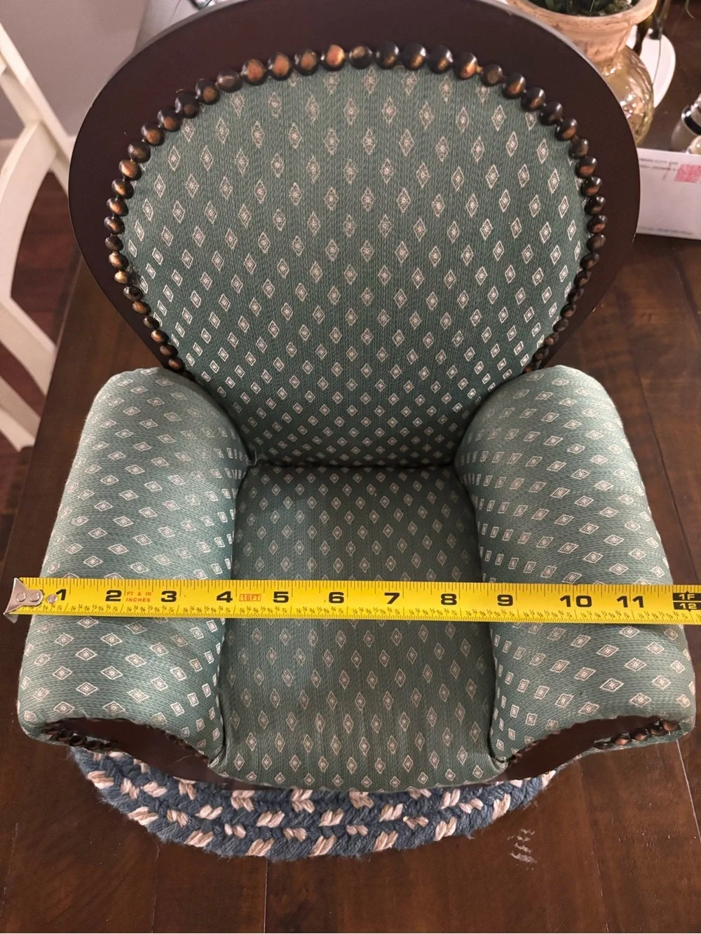 Dayton Hudson American Girl Doll sized Teal Upholstered Accent Chair
